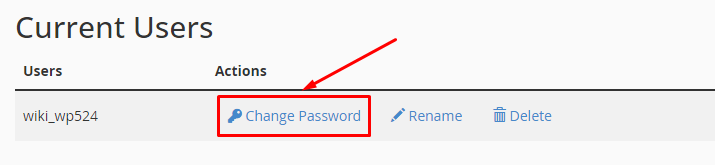 Change Database user password