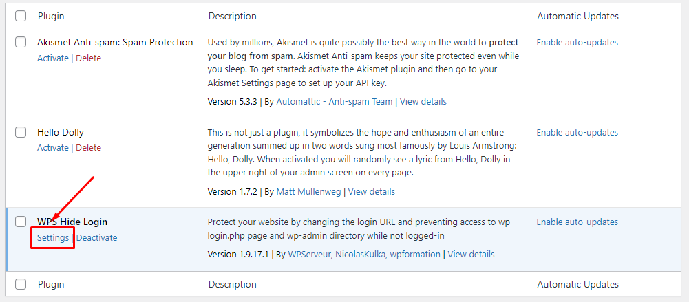 Setting up the WP Hide Plugin
